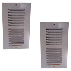 Lot of 2: 8 in. x 4 in. 2-Way Steel Wall/Ceiling Register in White